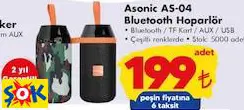 ASONİC AS-04 BLUETOOTH HOPARLÖR